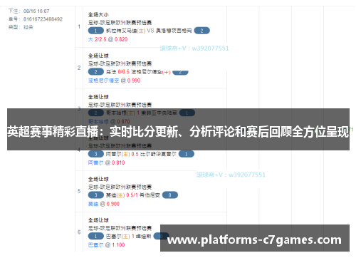 英超赛事精彩直播：实时比分更新、分析评论和赛后回顾全方位呈现